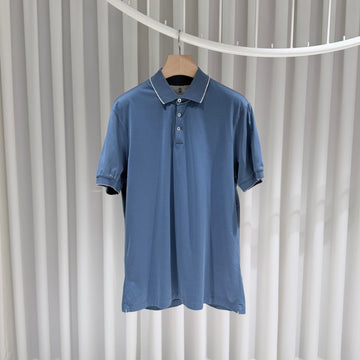 BRUNELLO CUCINELLI (Sグレード/XL) / コットン スリムフィット カラーネック ポロ 半袖 Tシャツ 155879470