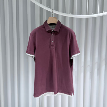 Brunello Cucinelli Fake Layered Collar Neck Polo Short Sleeve T-Shirt (XL) 155879472