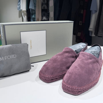 TOM FORD スウェードレザーエスパドリーユパープルローファー12 155879505