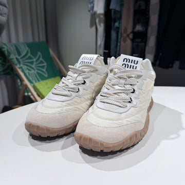 Miu Miu Suede Tire Technical Fabric Sneakers (39.5) 155879526