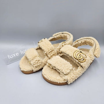 GUCCI GGシアリングベルクロサンダル ベージュ 771060 129720924