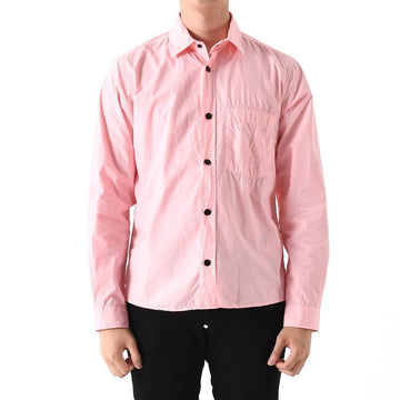 STONE ISLAND Garment Dyed Logo Stickerei Pocket Overshirt Pink 781512205 V0080 146234915