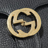 GUCCI ブラックレザーインターロッキングGGミニチェーンショルダーバッグ 155888130 [P]