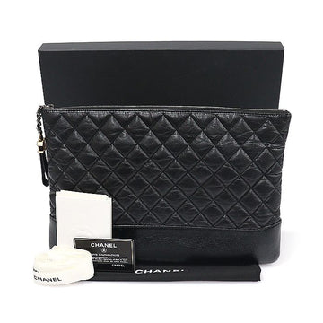 CHANEL Black Vintage Calfskin Gabrielle Large Clutch (Model 29) 155888146