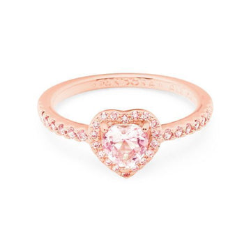 Pandora Ring Sparkling Elevated Pink Heart Rose 40035905