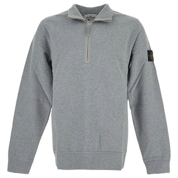 STONE ISLAND ストーン 24FW ワッペン パッチ ハーフジップ フリース トレーナー グレー 811563420 V0M64 117911267