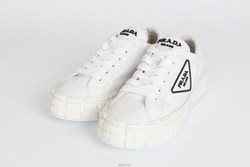 Prada Triangle Logo Raisin Nylon Gabardine Sneakers White 36(230) 155889671