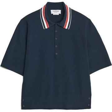 THOM BROWNE ニードル ステッチ 半袖 テニス ポロ RWB ストライプ T シャツ (MKP136A Y5502 415) 153842877