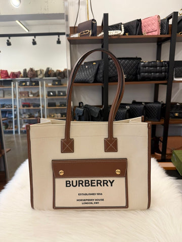 BURBERRY フレイヤ ツートン キャンバス トートバッグ(8044138) 155890197