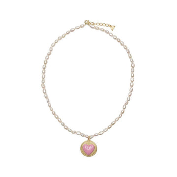 Wilhelmina Garcia Heart Pearl Necklace HRT024-PINK 152739568
