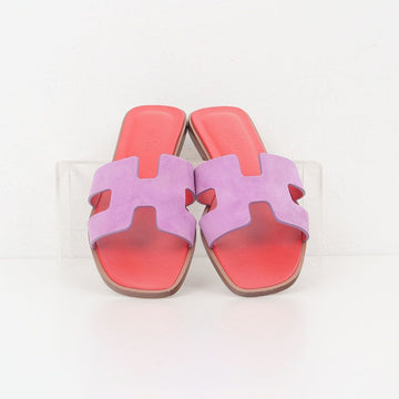 Hermes Oran H Logo Sandals Violet 37 155899155