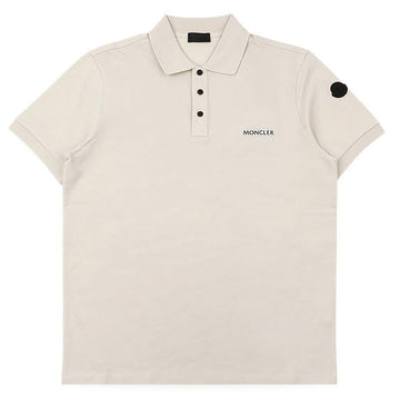 MONCLER メンズ レタリング ロゴ PK 半袖 (ベージュ) 8A00009 89A16 216 154383728
