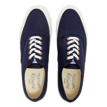 Maison Kitsune Men's Canvas Lace-Up Sneakers Navy 84812505