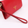 PRADA サフィアーノ レッド ストラップ 財布 1M1438 155920721 [P]