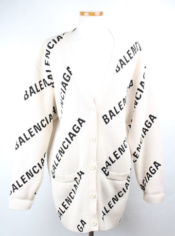 BALENCIAGA マルチロゴカーディガン ホワイト S 155921724