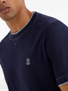 BRUNELLO CUCINELLI ロゴ刺繍ダブルレイヤースティッチTシャツ M0B137451G 155921981 [P]