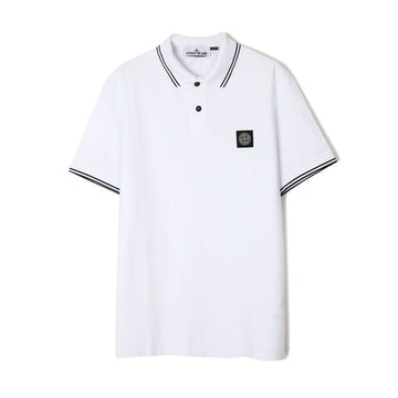 STONE ISLAND ロゴパッチポロシャツ ホワイト L1S152200010 S0018 V1001 151629519