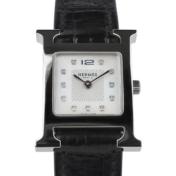 HERMES Hアワー 11Pダイヤ貝殻ダイアル レディースウォッチ 37062-1 155923634