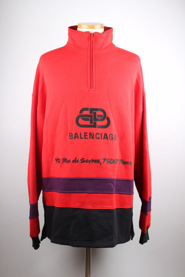 Balenciaga Embroidered Half-Zip Turtleneck Sweatshirt L 155923655