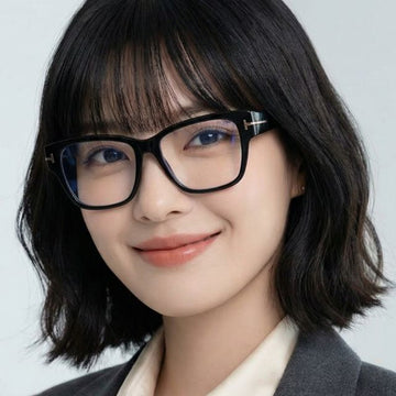 Tom Ford TF5745B 001 Eyewear Blue Light Blocking Cat Eye Black Acetate Frame 86681476