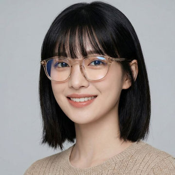 Tom Ford Blue Light Blocking Glasses Frame TF5795KB 045 Transparent Horn Frame Asian Fit 60881536