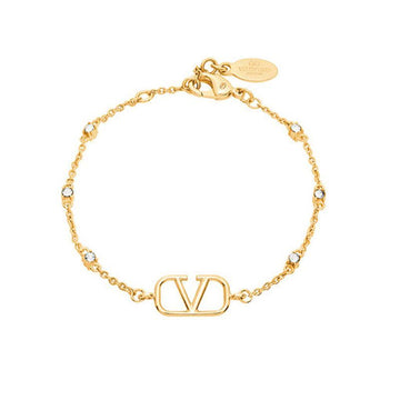 Valentino Women's Garavani V Logo Signature Chain Bracelet Gold 155923805