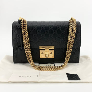 Gucci Sima Padlock Medium Shoulder Bag Black 409486 155923902