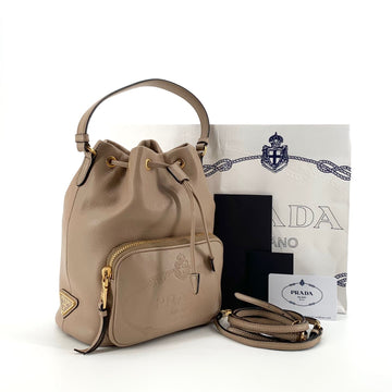 PRADA ソフトカーフスキンレザーバケットバッグクロスバッグ 1BH038 154525270
