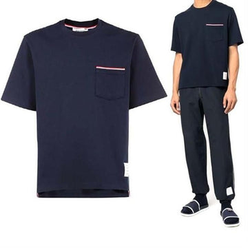 THOM BROWNE オーバーサイズポケットクルーネックTシャツ 155924672