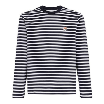 MAISON KITSUNE Fox-Head-Streifen T-Shirt Navy-Weiß LM00105KJ0044 S480 114555593
