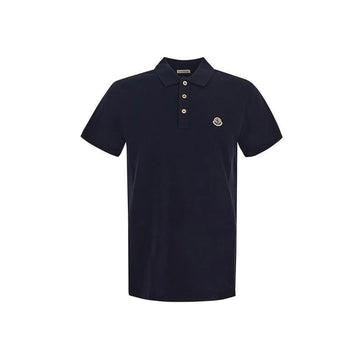 MONCLER Logo-Patch-Kragen T-Shirt Navy 154443267