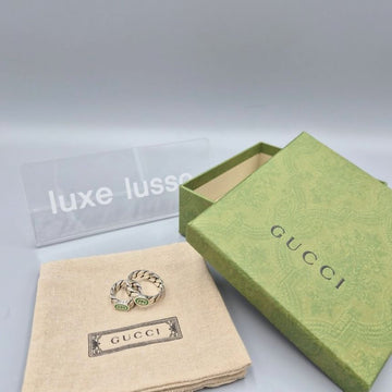 GUCCI インターロッキング G エナメル シルバー リング バングル 701612 153228941