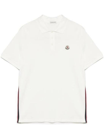 MONCLER ストライプトリミングコットンピケポロシャツ 143276628