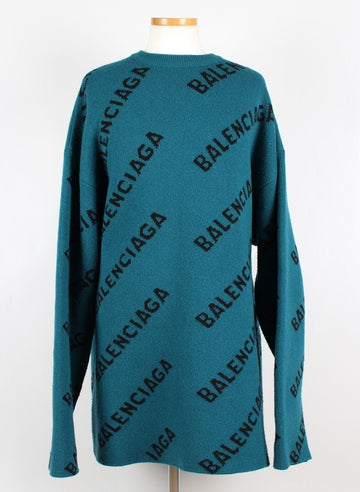 BALENCIAGA プルオーバー マルチロゴ ロング ニット L(105 110) 155940321