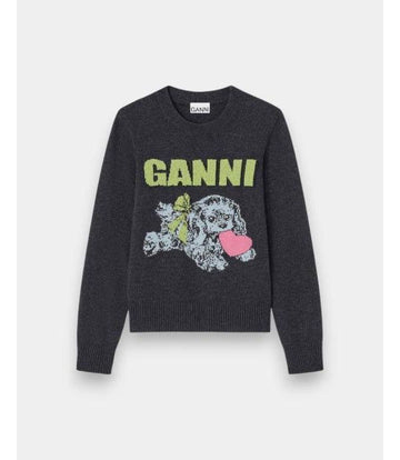 Ganni Dark Grey Puppy Knit Jumper K2597 252 151056940