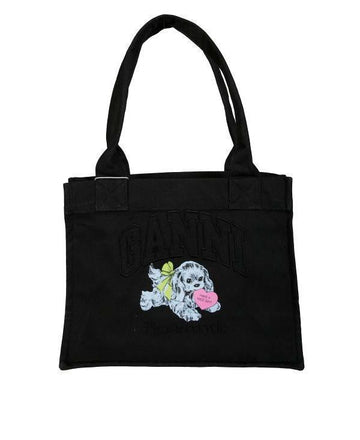 GANNI Schwarze Puppy Large Tote Tasche A7158 252 151057001
