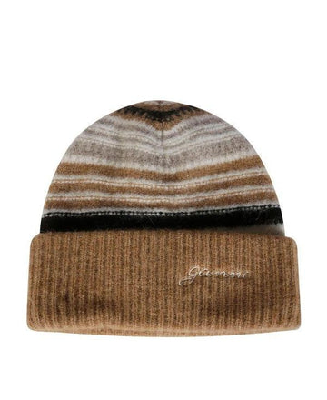 GANNI Gestreifter weicher Wollbeanie 151058545