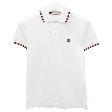 MONCLER Poloshirt aus Baumwoll-Piqué mit dreifarbiger Trimmung, weiß (8A70300 84556 001) 155940592