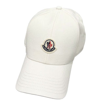 MONCLER 26SS Logo-Patch Gabardine Baseball Cap Weiß 155940630