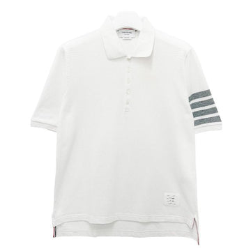 Thom Browne Diagonal Striped 4-Bar Classic Pique Short Sleeve Polo Shirt White 155940687