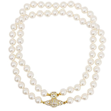 Vivienne Westwood GRAZIELLA Pearl Choker Necklace Gold Cream Rose Pearl (63030025 02R143 R143) 155941020