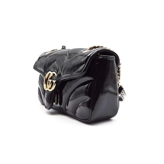 Gucci Patent Marmont Matelassé Shoulder Bag (443497) L251376 155942463 [P]