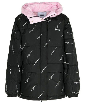 MSGM Logo bestickte Nylon Daunenjacke 151062371