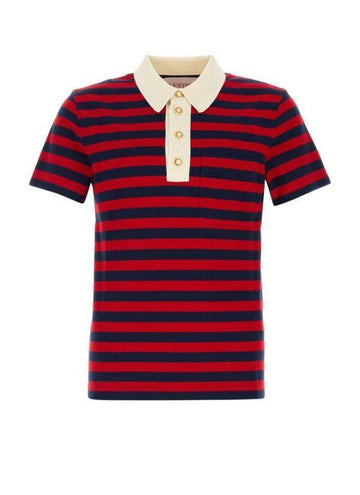 Valentino Striped Cotton Polo Shirt 151103865