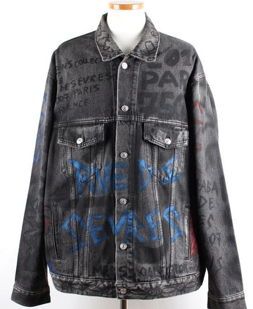 BALENCIAGA グラフィティ ブラック デニムジャケット 48(100) 155945000