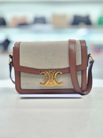 CELINE ティン トリオンフ テキスタイル ショルダー兼クロスバッグ 188882BGI-04LV 155947163