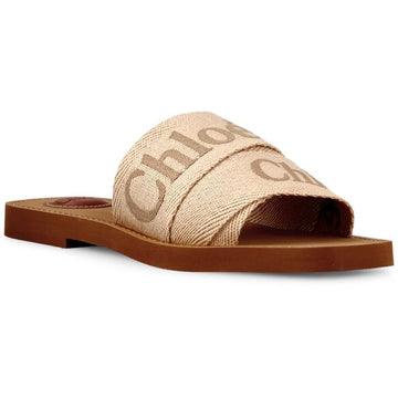 Chloe Woody Logo Strap Sandals Beige 55909845