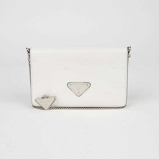 Prada Triangle Logo Chain Shoulder Crossbody Bag 155889092 [P]