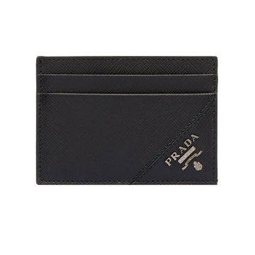 Prada Silver Logo Card Wallet Money Clip Black 2MC047 QME F0002 150062725