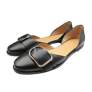 HERMES ブラックレザー ドルセ シューズ 37 1/2 155960986